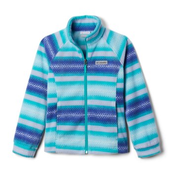 Columbia Benton Springs II Printed Fleece, Chamarras Turquesa Claro Rayas Para Niña | 301748-IDW